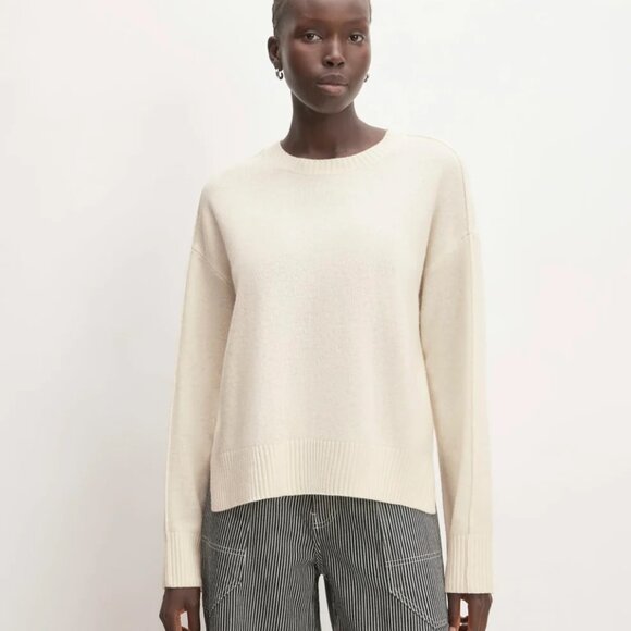 Everlane Merino Wool Crewneck Sweater Bone White Sz Small - Picture 6 of 10